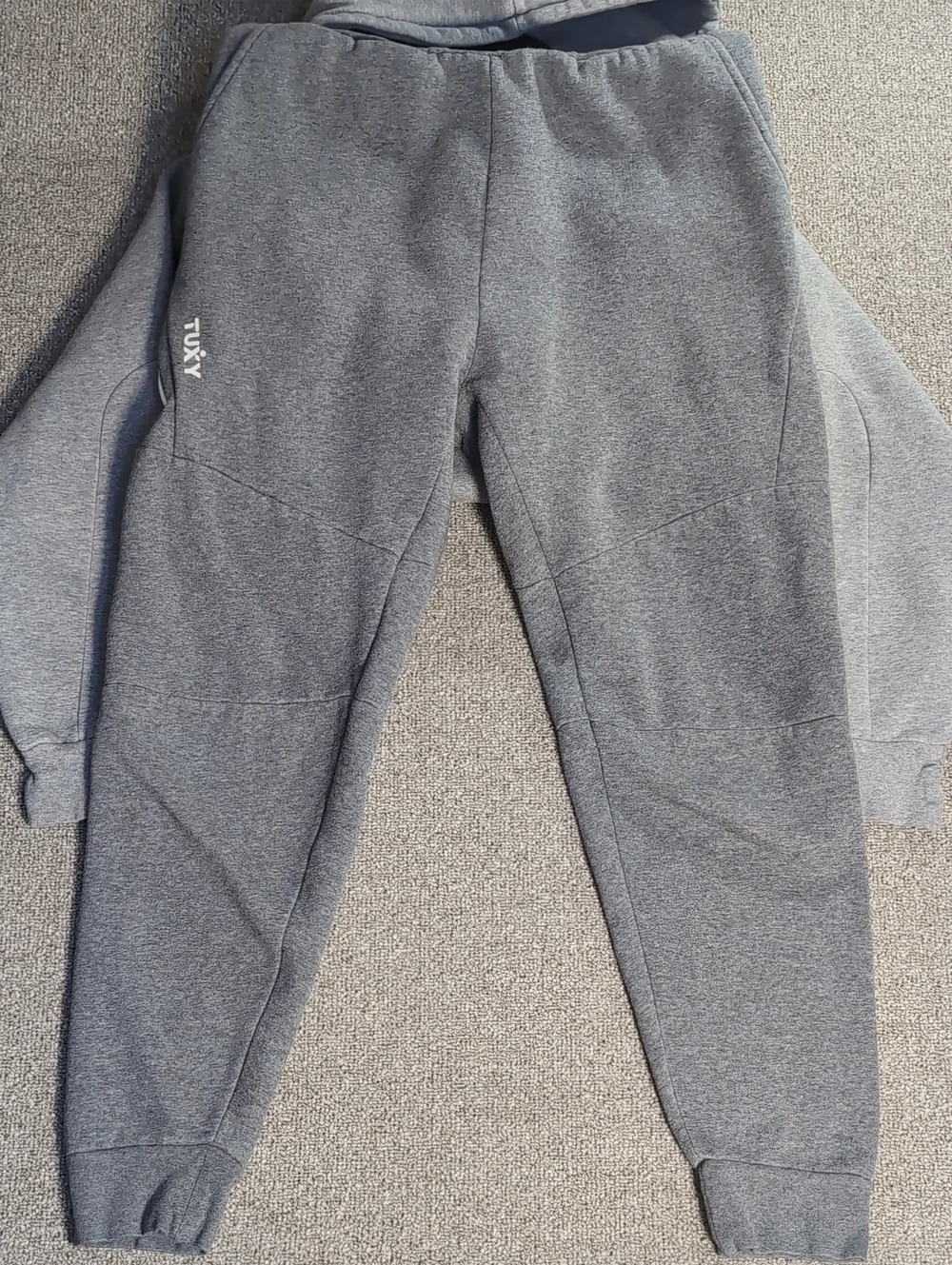 Tuxy Jumpsuit Hoodie One Piece Loungewear Onsie Women's Size L Two Tone Gray